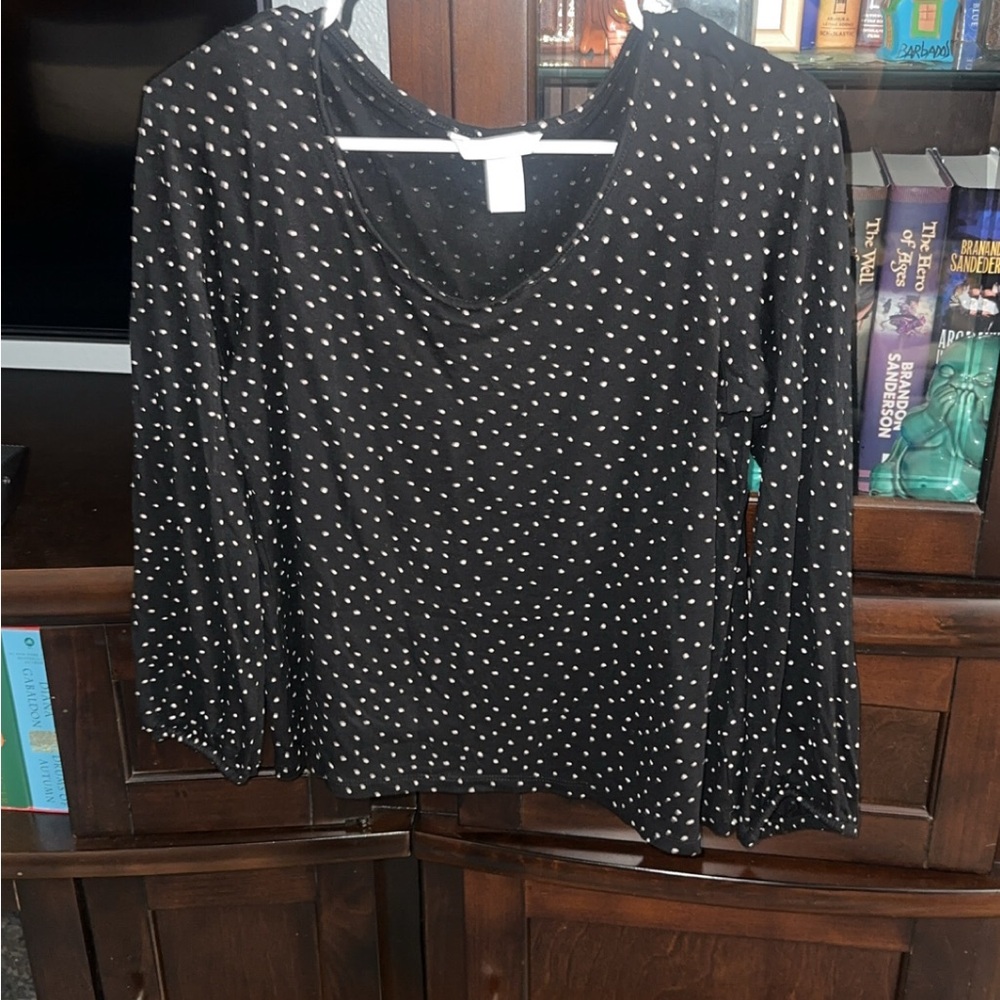 Black Polka Dot Women's Maternity/Nursing Top